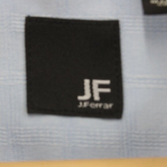 JF J.Ferrar Shirt Mens 2XL Blue Plaid Button Down Casual Short Sleeve Collared - Picture 8 of 10